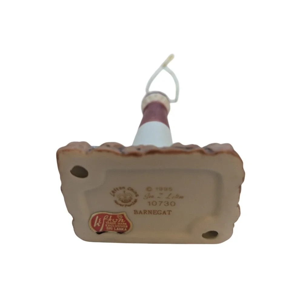 Vintage 1995 Lefton BARNEGAT‎ NJ LIGHTHOUSE  Porcelain Christmas Ornament 4